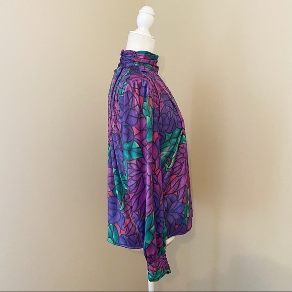 TESS Vintage Stained Glass High Neck Blouse - 8P - Picture 2 of 15